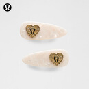 lululemon丨Jewelled Alligator 女士发夹 *2 只装 LW9FWPS 椰奶白/白/金 O/S