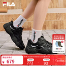 FILA 斐乐官方男鞋FLUID 7老爹鞋2026春季新款猫爪7代休闲鞋运动鞋 黑/太空银-BS 42