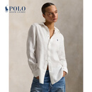 Polo Ralph Lauren 拉夫劳伦 女装 26年春季经典版型亚麻衬衫RL27659 100-经典牛津白 S