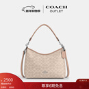 蔻驰（COACH）奥莱女士女包经典标志LAUREL 31号流浪包单肩包斜挎包腋下包礼物 SV/沙黄色/灰褐色