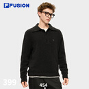 FILA FUSION斐乐潮牌情侣款编织衫2025冬季新款休闲宽松套头毛衣 正黑色-BK L 175/96A/L