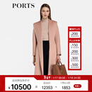 PORTS宝姿秋冬新品女装长袖中长大衣LM9C027NWI002 游牧沙褐 M (6)