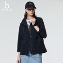 哈吉斯（HAZZYS）女装 春季款女士外套【PHIZ系列】可拆卸帽收腰夹克女ASVSU0DAX05