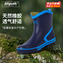 非常行（Jolly Walk）水鞋男雨鞋低筒水靴洗车钓鱼雨靴防水套鞋胶鞋JW320 深蓝 40