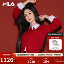 FILA马上起飞腮红毛衣斐乐杨幂同款女士编织外套2026春新款新年麻花衫 节奏红-PK M 165/84A/M