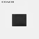 蔻驰（COACH）【品牌直供】男士短款折叠牛皮革钱包卡包黑色CR911元旦礼物