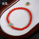 七宝缘天然红珊瑚 本命年红手链琼枝·沙丁珊瑚圆珠翡翠葫芦手串5-6mm 琼枝·沙丁珊瑚圆珠手链6mm