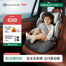 怡戈（Ekobebe）白骑士儿童安全座椅3-12岁大童增高垫车载座椅i-size认证 白鲸灰