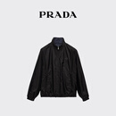 PRADA/普拉达【礼物】男士Oversize版型再生尼龙夹克外套 黑色/蓝色 （建议拍小一码） L
