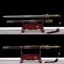 何佳功龙泉市宝剑花纹钢覆土烧刃重剑长剑硬剑一体八面剑未开刃 黄色 60°以上 x 76cm