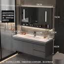 九牧（JOMOO）浴室柜陶瓷一体盆智能洗脸盆柜卫生间卫浴洗漱台轻奢洗手盆柜组合 星空灰80CM智能半镜+陶瓷一体盆