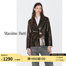 Massimo Dutti折扣升级2025年女装 复古风磨损效果真皮皮衣西装外套 04706801 棕色 M (CN 170/92A)