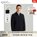 沙驰（SATCHI）男装可拆卸兔毛内胆男士羽绒服冬新款翻领夹克羽绒外套 藏青 50