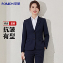 罗蒙西服套装女士职业装修身单西正装商务面试工作通勤西装外套 黑色
