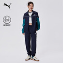 彪马（PUMA）吸湿速干撞色休闲套装男女新款轻量运动上衣裤子694079 海军蓝-16 S