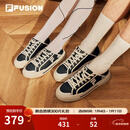 斐乐（FILA）FUSION斐乐潮牌WALLRIDE女鞋一脚蹬帆布鞋夏新款板鞋休闲鞋 黑/奶白-BG 38