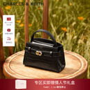 CHARLES&KEITH鳄鱼纹凯莉包手提斜挎婚包包女包生日礼物新年礼物CK2-50270880-1 Black黑色 S