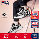 斐乐FILA 儿童童鞋跑步鞋2025年冬季新款男女小童旋钮扣运动鞋子 黑/太空银-BS 32