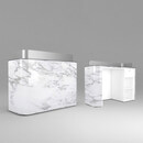 西格恩酒店公司前台接待台店铺小型收银台美容院导购台服装店理发店吧台 银龙(灰+鱼肚白烤漆) 120x50x110cm