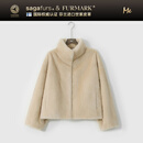 ME HOME YANG【波斯水貂】芬兰进口SAGA水貂厚绒短针御寒皮草外套 米黄色 均码 38(100-120)