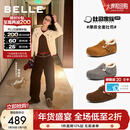百丽（Belle）周雨彤同款全麦吐司毛里勃肯鞋女冬季商场保暖棉鞋E6V1DDM5 棕色-毛里（2代 | 4cm跟高）【方枪枪同款】 37