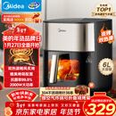美的（Midea）小炎烤空气炸锅蒸烤一体上下双热源免翻面 可视窗口家用智能大容量6L金属内腔蒸汽嫩炸烤箱KZC6054