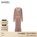 SNIDEL2026春夏新品甜美雪纺拼接露肩交叉针织连衣裙SWNO261316 摩卡棕 均码 (F)