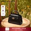 CHARLES&KEITH鳄鱼纹凯莉包手提斜挎婚包包女包生日礼物新年礼物CK2-50270880-1 Black黑色 S