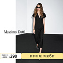 Massimo Dutti折扣升级2026女装气质优雅高级感羊毛混纺V领连衣裙06694504 黑色 S (36) (165/84A)