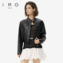 IRO NIGHT 黑色皮衣外套长袖宽松短款极简法式轻奢26春季新款 经典黑 S