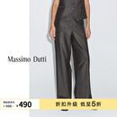 Massimo Dutti折扣升级2026女装轻熟高智感通勤风羊毛细条纹西装长裤05011680 巧克力色 34 (165/62A)