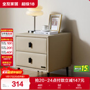 全友家居 床头柜现代简约卧室床边皮艺软包收纳储物迷你小立柜596KD