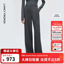 朗姿【王楚然同款】朗姿高级感灰色羊毛西裤百搭西服裤2025年冬季新款 深灰色2 M