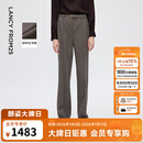 朗姿羊毛气质直筒西装裤高腰通勤时尚轻职场西裤2025年冬季新款女 棕灰褐色 L