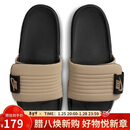 耐克NIKE运动拖鞋男子一字拖OFFCOURT休闲鞋DQ9624-004黑卡其42.5