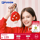 FILA FUSION斐乐潮牌情侣款挂件2026春新款蘑菇板栗和青松零钱包小包 怀旧红-RD 1个