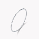 盛世琦缘铂金手镯女pt950纯铂金实心白金手镯光面素圈圆形新款手镯手环 内径60mm 重49-50g 粗约4mm