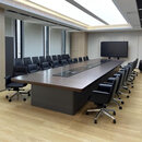 何佳功新中式实木会议桌长桌简约现代感办公桌长条桌会议室培训桌 3.0米会议桌(北美黑胡桃木)