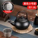 梦告304不锈钢玲珑壶家用小茶壶泡茶壶带滤网饭厅酒店饭店商用烧水壶 1.0L[304黑色]玲珑壶 1L以上