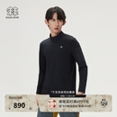 KOLON SPORT/可隆户外休闲衣 男士吸湿排汗抗菌半拉链长袖T恤 LHZT6SN011-BK 黑色 L 175/96A