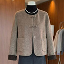 雪夕（XUEXI）【100羊毛】妈妈冬装端庄大气双面呢短款外套中老年女优雅大衣