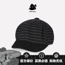 SWOF CARE思沃福黑色条纹帽子 进口面料报童帽女士遮阳帽620102 Black/黑色 均码 【建议帽围56-60cm佩戴】