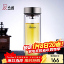 希诺（heenoor）双层玻璃杯男家用商务办公泡茶杯子过滤车载水杯XN-9607 410mL