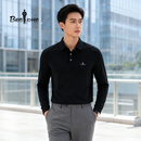比音勒芬【亲肤柔软】春秋男士休闲户外上衣多色干爽插肩型长袖POLO衫