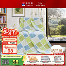 富安娜家纺毛毯 双人加大空调毯午睡毯法兰绒毯子 邂逅阳光180*200cm 绿