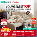 林氏家居猫抓布艺沙发客厅2025新款小户型可拆洗云朵沙发床一体两用G064 【12防猫抓布】贝母白|1.55m沙发床