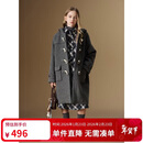 ELLE KIDS50%羊毛外套法式学院风秋冬连帽气质女童中长款宽松毛呢大衣