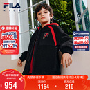 FILA斐乐儿童棉服2026年春男童仿羊羔绒连帽外套新年款拜年服