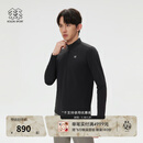 KOLON SPORT/可隆户外吸湿速干T恤 男士S-FUNCTIONAL半拉链长袖上衣 LHZT6SN039-BK 黑色 L 175/96A