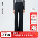 朗姿深灰色直筒裤腿羊毛西装裤女压褶通勤风西服裤2025年冬季新款 深灰色 L